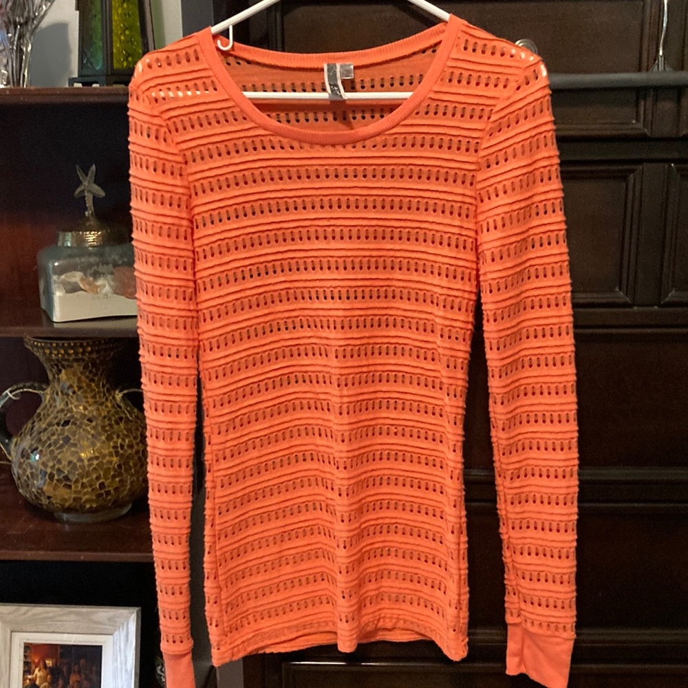 BKE orange top with small hole pattern size Medium